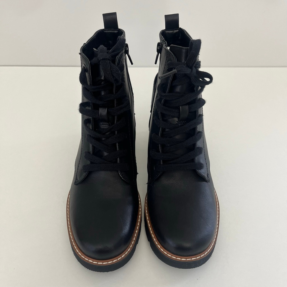Black Ankle Booties Low Heel Side Zip Comfort Boots Size 7 Naturalizer Cabaret - Picture 6 of 13